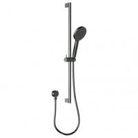 Round Gun Metal Grey Sliding Rail Shower Set